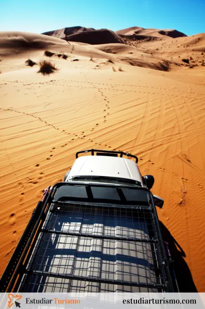 Significado de overlanding - 4x4 en las dunas del desierto